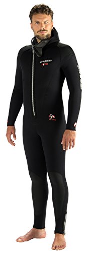 Cressi Diver Man Monopiece Wetsuit Traje de Buceo de Una Pieza, 7 mm, Hombres, Negro/Rojo, L/4