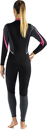 Cressi Lei Monopieza para Mujer en Neopreno de 2.5 mm para Aguas Cálidas, Negro/Gris/Rosa, M/3