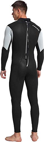 Cressi Morea Man Monopiece Wetsuit 3mm Traje de Buceo Neopreno para los Hombres, Negro/Gris/Plata, XL/5