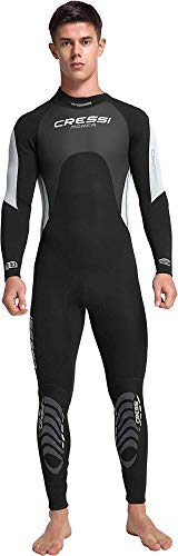 Cressi Morea Man Monopiece Wetsuit 3mm Traje de Buceo Neopreno para los Hombres, Negro/Gris/Plata, XL/5