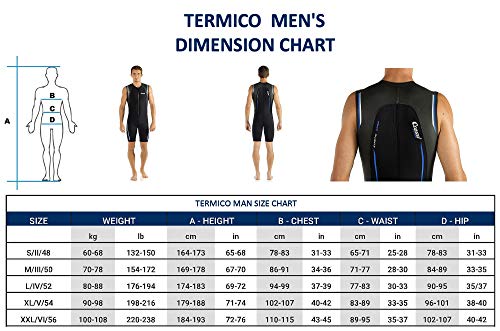 Cressi Termico Man Shorty Wetsuit Traje Monoshort sin Capucha en Neopreno 2mm Biforrado para Hombre, Men's, Negro/Rojo, S/2