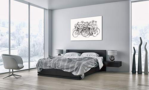 Cuadro sobre lienzo - Impresión de Imagen - bicicleta carrera rueda - 120x80cm - Imagen Impresión - Cuadros Decoracion - Impresión en lienzo - Cuadros Modernos - Lienzo Decorativo - AA120x80-4122