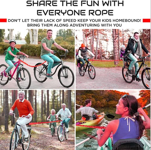 Cuerda de remolque para bicicleta Cuerda de remolque para bicicleta Cuerda  de remolque para padres e hijos al aire libre Rojo JM JM