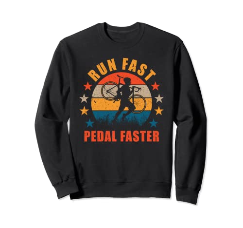 Cyclocross Run Fast Pedal Faster Ciclista de Gravel Bike Sudadera