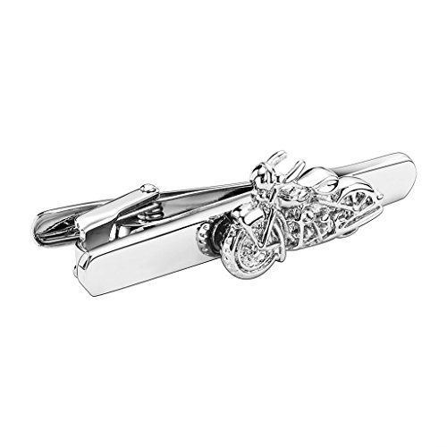 Daesar 2 Piezas Gemelos Hombre Rodio Plateado Tie Clips Plata Motos Calle Bicicleta Cruiser Camisa Alianzas de Boda