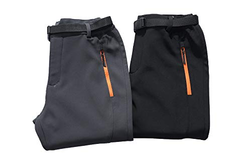 DAFENP Pantalones Trekking Hombre Impermeables Pantalones de Trabajo Termicos Montaña Senderismo Esqui Snowboard Invierno Polar Forrado Aire Libre (Medium, D Gris)