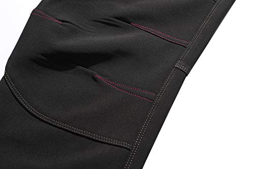 DAFENP Pantalones Trekking Mujer Invierno Impermeables Pantalones Termicos Montaña Senderismo Esqui Nieve Polar Forrado Aire Libre (Small, E Negro)