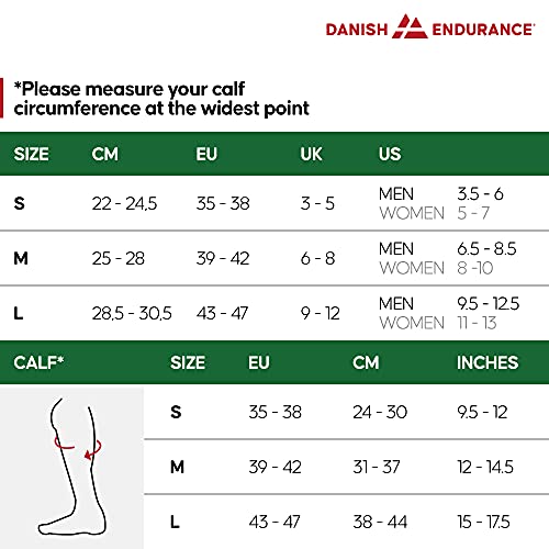 DANISH ENDURANCE Calcetines de Compresión 2 pares (Negro sólido, EU 35-38)