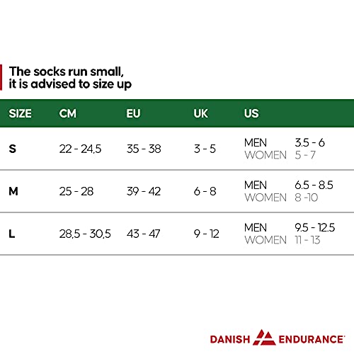 DANISH ENDURANCE Calcetines Deportivos Quarter para Ciclismo 3 pares (Blanco, EU 43-47)