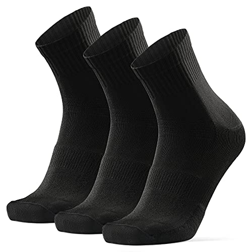 DANISH ENDURANCE Calcetines Deportivos Quarter para Ciclismo 3 pares (Negro, EU 35-38)