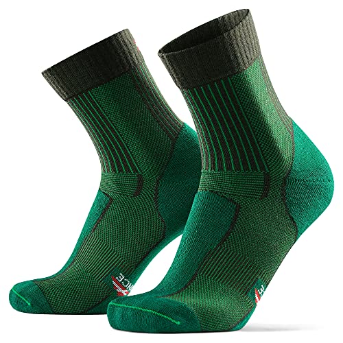 DANISH ENDURANCE Calcetines Ligeros de Senderismo y Trekking de Lana Merino 1 par (Verde Oscuro, EU 39-42)