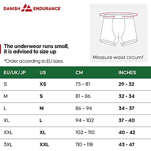 DANISH ENDURANCE Calzoncillos Boxer de Bambú para Hombre, Pack de 3, Ropa Interior Antibacteriana y Ultra Suave, Ajustados, Comodidad Superior, Negro, Blanco, Gris, Multipack (Negro, Medium)