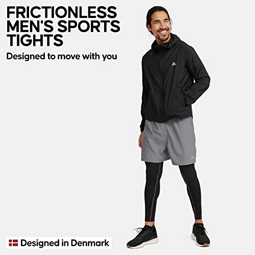 DANISH ENDURANCE Men's Compression Long Tights L Multicolor (1x Black, 1x Black/Grey) 2-Pack