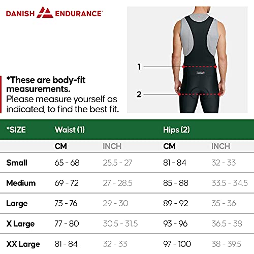 DANISH ENDURANCE Men’s Cycling Bib Pants M Black/Black 1-Pack