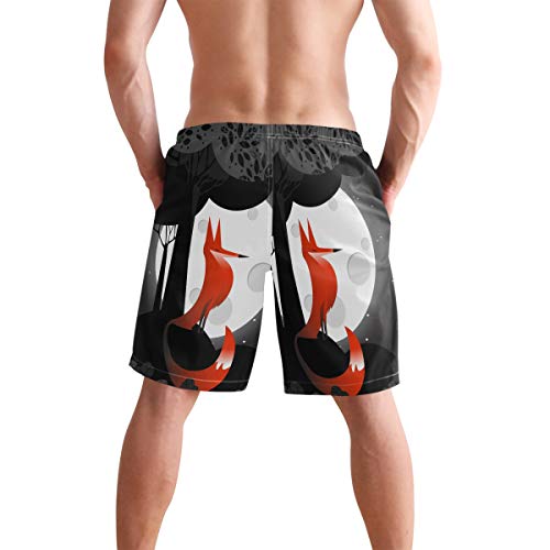 Dark Moon Fox Bañador para Hombre Pantalones Cortos Bañadores Shorts para Hombres Natacion Piscina Surf Playa