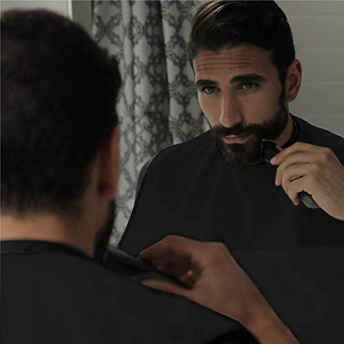 Delantal para barba recortadora de barba, capa para afeitar, impermeable, antiadherente, con 2 ventosas, regalo para hombres