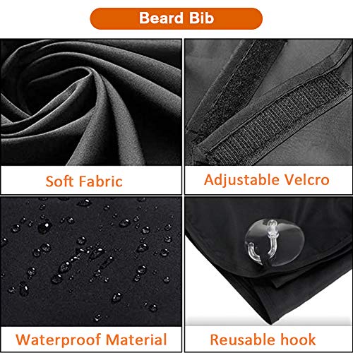 Delantal para barba recortadora de barba, capa para afeitar, impermeable, antiadherente, con 2 ventosas, regalo para hombres