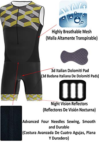 Deportes Hera - Maillot TRIATLÓN, Ropa TRIATLÓN, TRITRAJE, Mono TRIATLÓN, Ropa Ciclismo (amarillo-01, M)