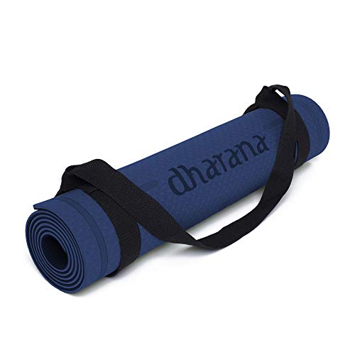 Dharana Esterilla Yoga Mat Antideslizante Profesional- Colchoneta Gruesa para Deportes - Gimnasia Pilates Fitness - Ecológica -183cm Largo - 61cm Ancho - 0.6cm Grosor