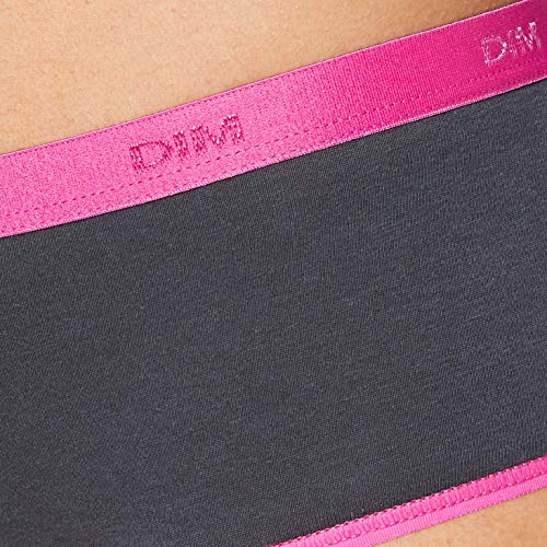 Dim Boxer Les Pockets X3 Ropa Interior, Meringue Rose/Dark Grey/Nacre, S (Pack de 3) para Mujer