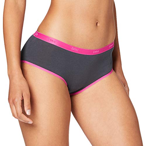 Dim Boxer Les Pockets X3 Ropa Interior, Meringue Rose/Dark Grey/Nacre, S (Pack de 3) para Mujer