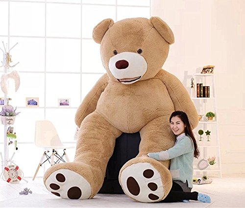 DIS Oso de peluche gigante, disponible en varios tamaños (250 cm/200 cm/130 cm/100 cm), marrón claro, 130 cm