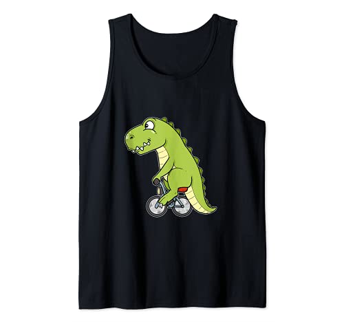 Divertida bicicleta dinosaurio motorista T-Rex bicicleta Camiseta sin Mangas