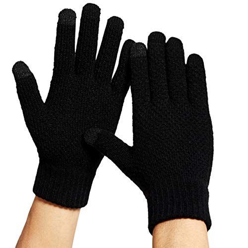 DOVAVA Guantes - para hombre Gris gris 85 (Negro)