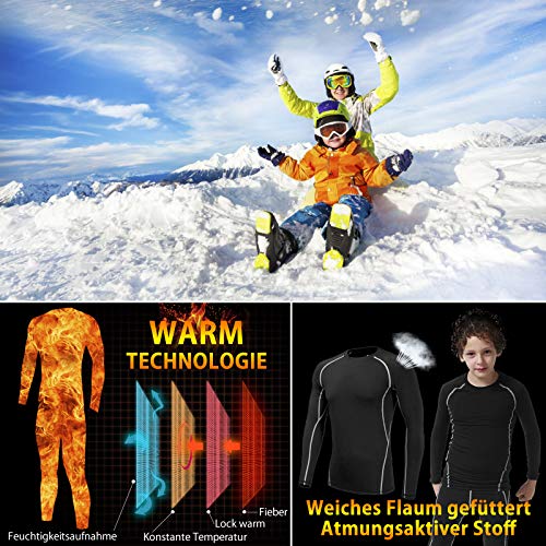 DreiWasser Niños Ropa Interior Térmica Esqui Niño Niña Conjunto Termico Conjunto Ropa Interior Térmica para Niños para Running Snowboard Montaña Ciclismo Futbolístico Deportes de Invierno Gr.110-155