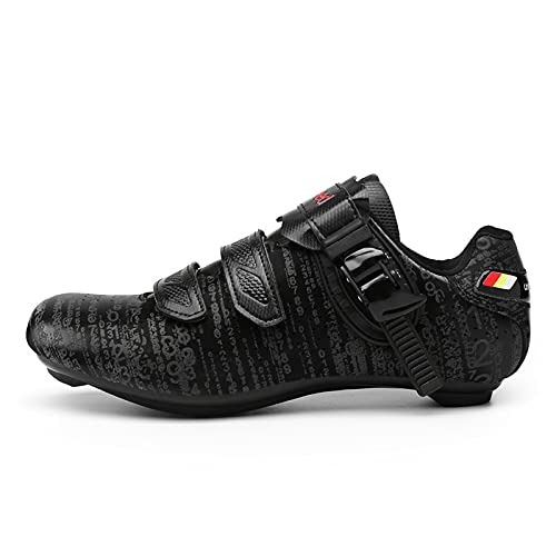 DSMGLSBB Zapatillas De Ciclismo, Luminoso Zapatos De Ciclo del Camino Taco Transpirable SPD Look Delta Compatible Calzado De Ciclismo Indoor Autobloqueo Ultraligero,Plata,40