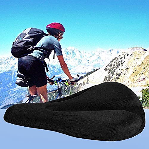 Ducomi Funda para sillín de bicicleta ergonómica y suave para pedalear sin dolor, para bicicleta con almohadilla de gel acolchada – Bicicletas de carreras y ciudad, Spinning (Black 2)