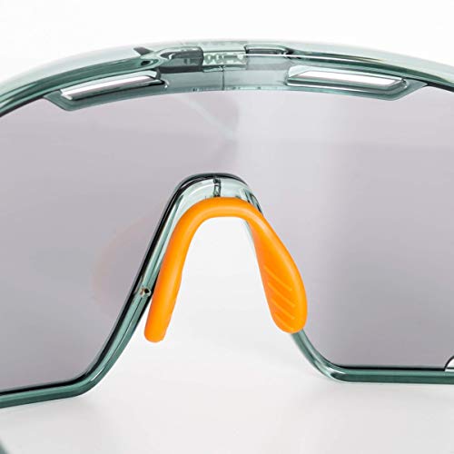 EASSUN Gafas de Ciclismo Paradiso, Solares Cat 2, Antideslizantes y Ajustables con Sistema de Ventilación - Gris Brillante Claro, Gris Brillante Claro