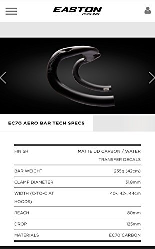 Easton EC70 Aero 2016 Manillar Carretera Talla:44 cm