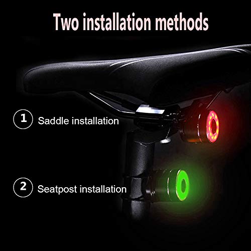 EBUYFIRE Luz Trasera de Bicicleta Inteligente Recargable USB, Super Brillante Rojo Luz LED Bici, Impermeable, Faro Trasero Bici para Máxima Seguridad de Ciclismo (Multicolor)