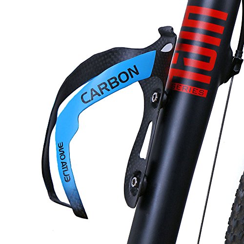 ELITA ONE Fibra de Carbono Ciclismo Portabidones-3K Carbono Bicicleta Portabidones (Azul Matt)