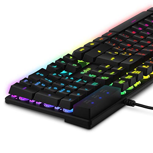 Energy Sistem Gaming Keyboard ESG K2 Ghosthunter (Teclado de Membrana, USB, Luces LED Efecto Rainbow, Anti-ghosting de 19 Teclas)