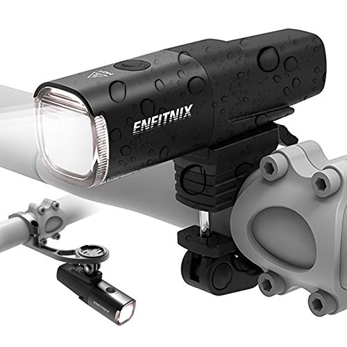 ENFITNIX Luz Delantera para Bicicleta, Recargable, con detección automática, 800 lúmenes, Luces de Bicicleta súper Brillantes, 5 Modos de luz para Ciclismo, Senderismo, Camping