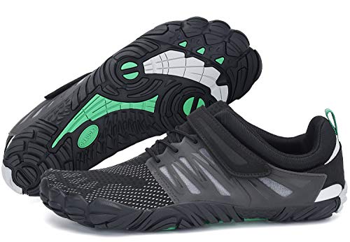 Escarpines para Mujer Hombre Zapatillas de Deporte Antideslizante Five Fingers Minimalistas Zapatillas Barefoot Trail Running Negro 42