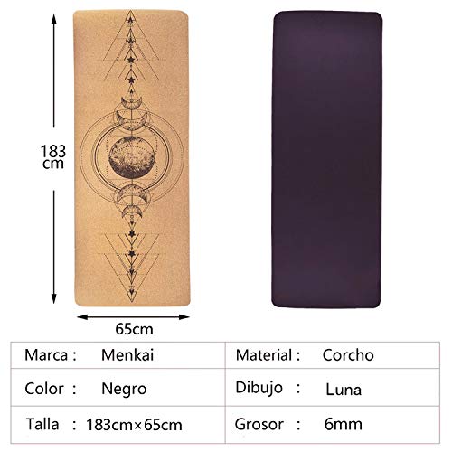 Esterilla Yoga,Esterilla Deporte Antideslizante Ecológica Corcho,183x65cm,7mm de Grosor,Yoga Mat,para Pilates,Fitness.Incluye Correa de Transporte