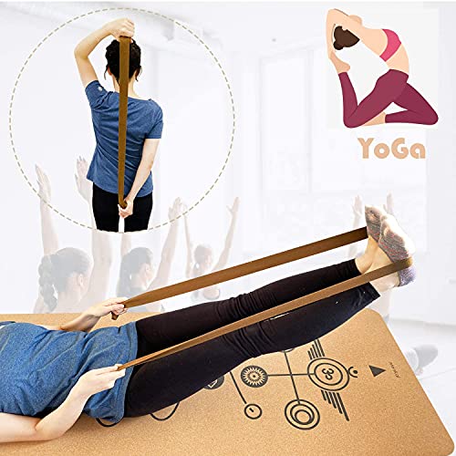 Esterilla Yoga,Esterilla Deporte Antideslizante Ecológica Corcho,183x65cm,7mm de Grosor,Yoga Mat,para Pilates,Fitness.Incluye Correa de Transporte