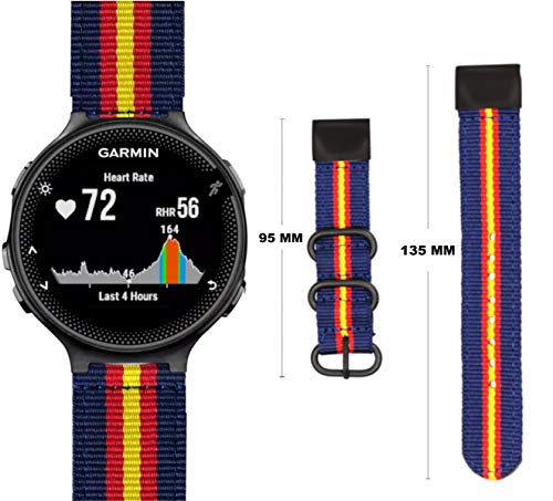 ESTUYOYA - Pulsera de Nailon Compatible con Garmin Fenix 6/6 Pro/5/5 Plus/Forerunner935/Approach S60/Instinct Colores Bandera de España Deportiva Casual Cierre de Seguridad - OTAN