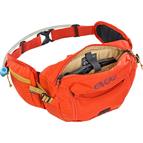 evoc und Hip Pack Pro 3 Hüfttasche Bauchtasche für Bike-Touren & Trails Packs, Unisex Adulto, Naranja, INKL. 1,5l Trinkblase