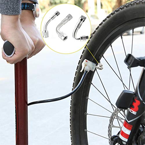 Extensor de Válvula Extensiones de Valvula Adaptador Válvulas de Neumáticos de Aire Adaptador Extensión de Vástago de Neumáticos Adaptador Para Coche Motocicleta Bicicleta 6 Piezas(45°/90°/135° )