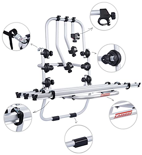 Fabbri 6201801 Portabicicletas trasero, capacidad para 3 bicicletas