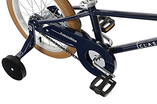 FabricBike Kids - Bicicleta con Pedales para niño y niña, Ruedines de Entrenamiento Desmontables, Frenos, Ruedas 12 y 16 Pulgadas, 4 Colores (Classic Navy, 16": 3-7 Años (Estatura 96cm - 120cm))