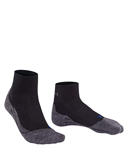 Falke Wandersocke TK2 Short Cool Calcetines para Senderismo, Mujer, Negro, Gris, 37-38