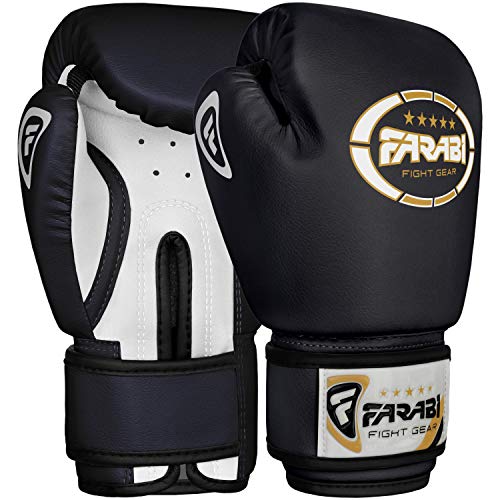 Farabi Sports - 4 OZ Guantes de Boxeo para niños Age años 3-8 año , Color Negro