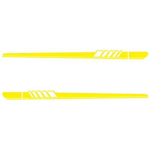 FAVOMOTO Auto Cuerpo Puerta Lado Stripte Gráfico Etiqueta Etiqueta de Vinilo Calcomanías Deportes Racing Raya Capucha Automotráal Calcomanías Decoración Amarillo 88. 42 X 4. 52In