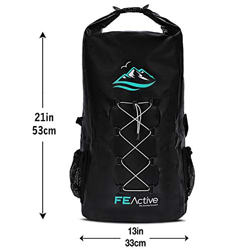 FE Active Mochila Impermeable Dry Bag - 30L Eco para Hombres y Mujeres para Pesca, Viajes, Playa, Kits de Supervivencia. Bolsillos para Cámaras de Foto, Accesorios de Pesca I Diseñada en California