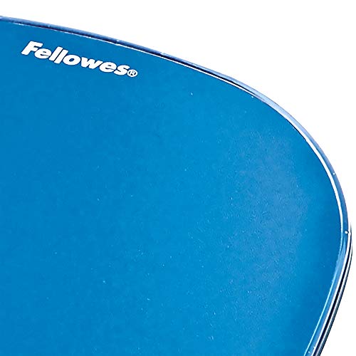 Fellowes Gel Crystals - Alfombrilla de ratón con reposamuñecas ergonómico, color azul